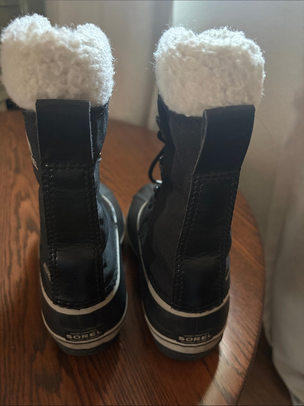 Sorel Kids Black and White Waterproof Winter Boot with Sherpa Cuff - Picture 5 of 8